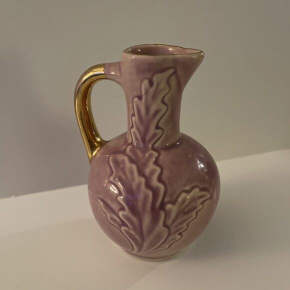 Vintage Ceramic Rose Pink Gold Daisy Small Pitcher - Picture 5 of 5